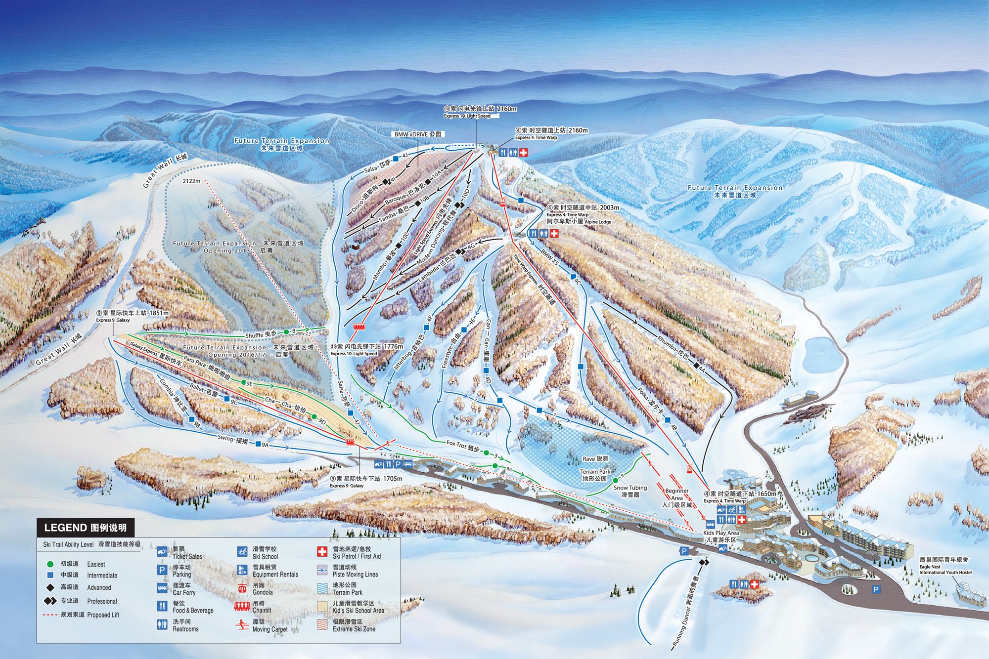 太舞滑雪场全景雪道图